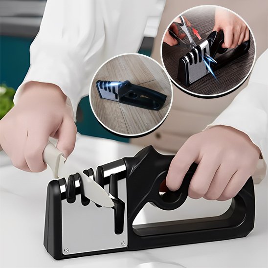 Aiguiseur de couteaux de cuisine compact et pratique
