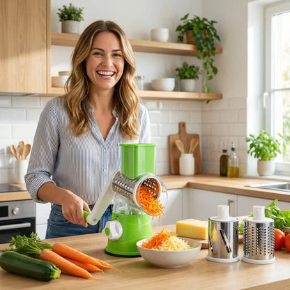 coupe légumes femme souriante