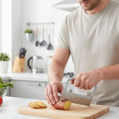 Coupe légumes lame ondulée pomme de terre
