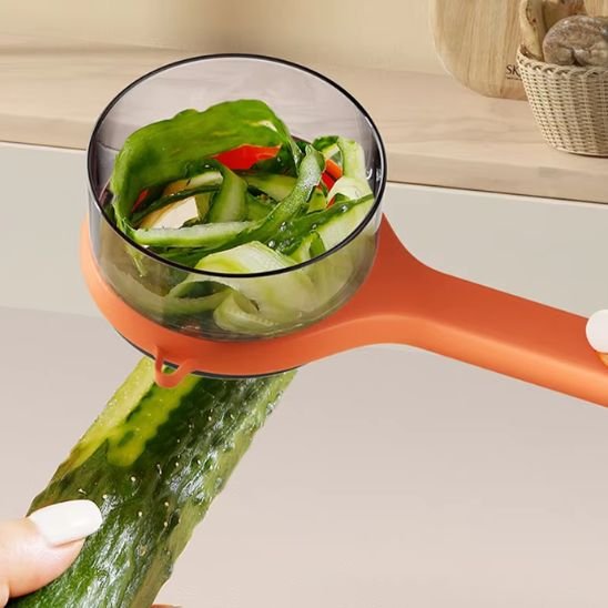 Éplucheur à légumes concombre avec seau de rangement