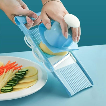 Mandoline cuisine coupe différents légumes plat