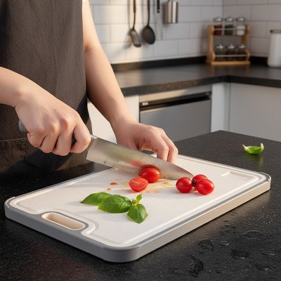 Planche à découper avec tomate