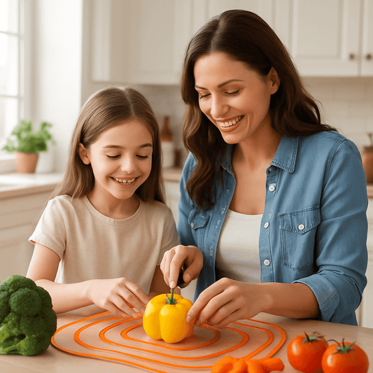planche a decouper couleur orange maman fille